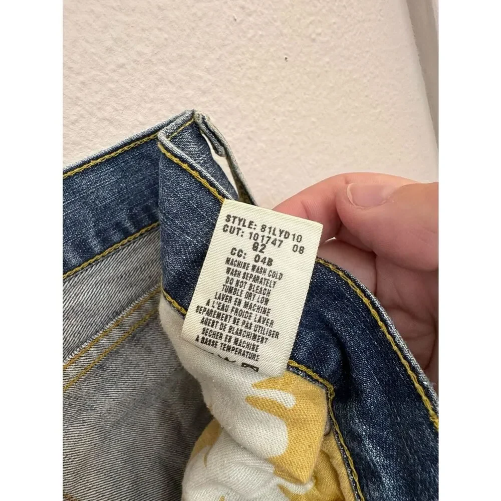 Lucky Brand Easy Rider Faded Distressed Blue Straight Jeans